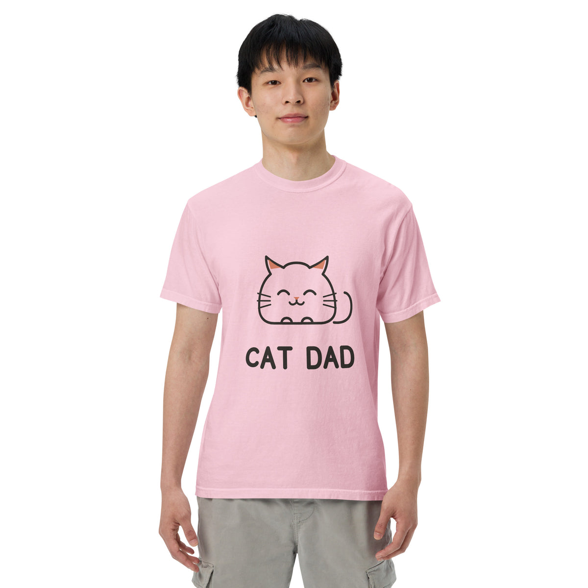 Cat Dad T-Shirt in Blossom, front view – CatLoft Co.
