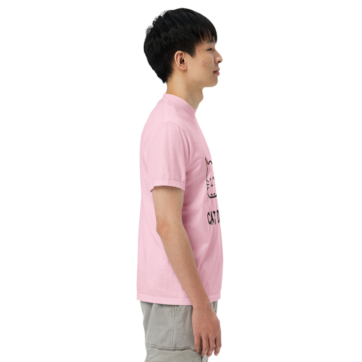 Cat Dad T-Shirt in Blossom, side view – CatLoft Co.