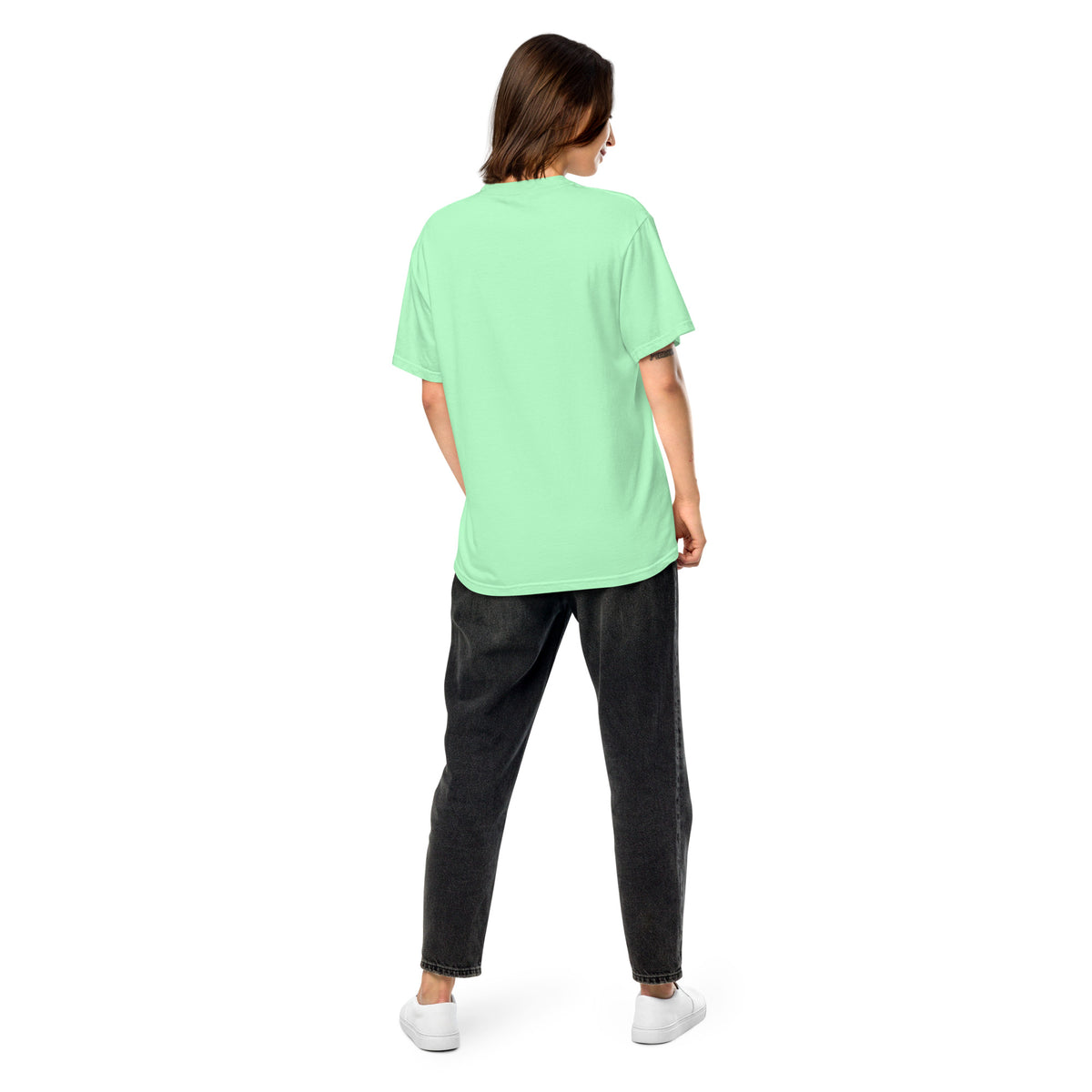 Cat Mom T-Shirt in Island Reef, back view – CatLoft Co.