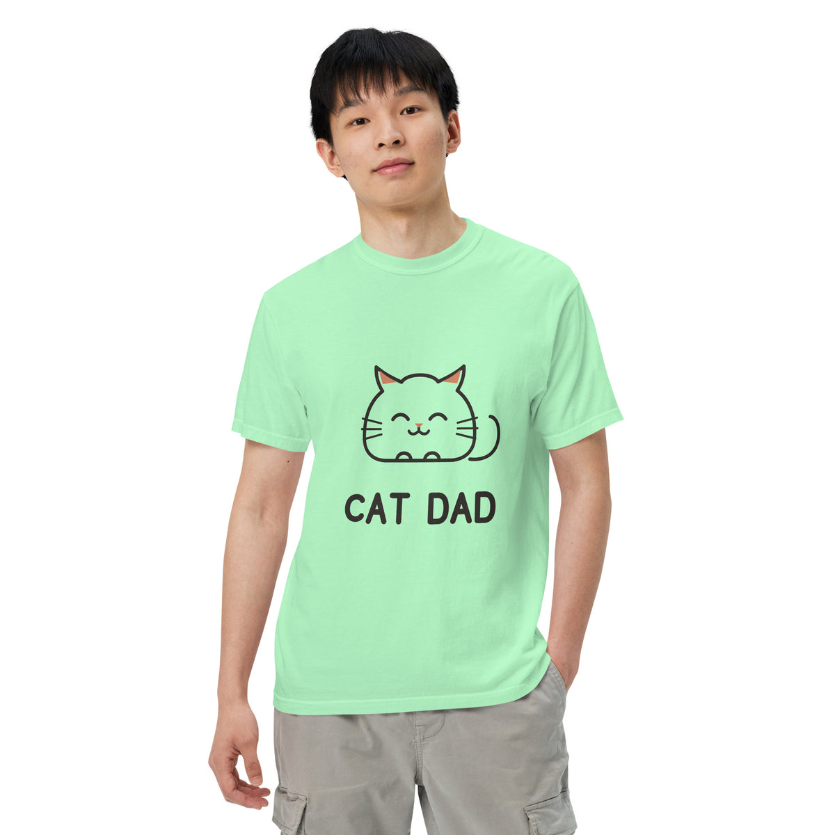 Cat Dad T-Shirt in Island Reef, front view – CatLoft Co.