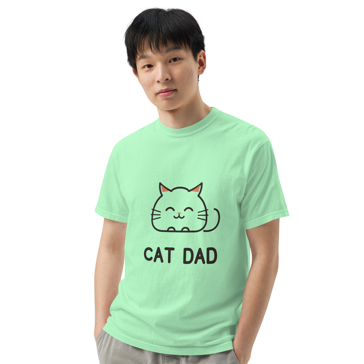 Cat Dad T-Shirt in Island Reef, front view – CatLoft Co.