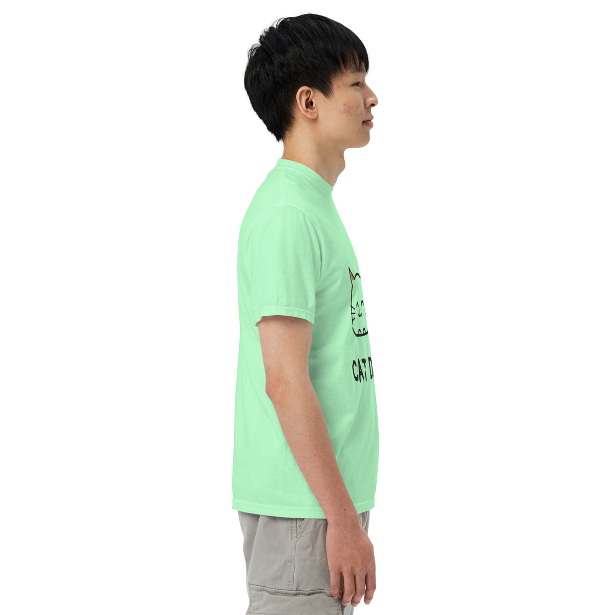 Cat Dad T-Shirt in Island Reef, side view – CatLoft Co.