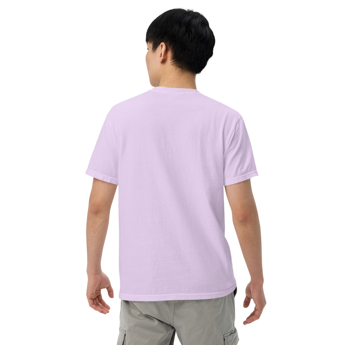 Cat Dad T-Shirt in Orchid, back view – CatLoft Co.